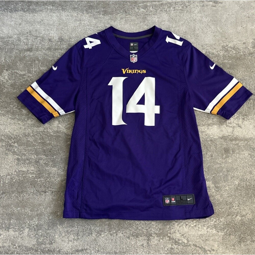 Minnesota Vikings Jersey Mens Large Purple #14 Stefon Diggs Football Nike NFL
